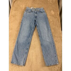 Levis Premium Dad Jean size 24(26) Light Wash BIG E Straight Leg Denim EUC